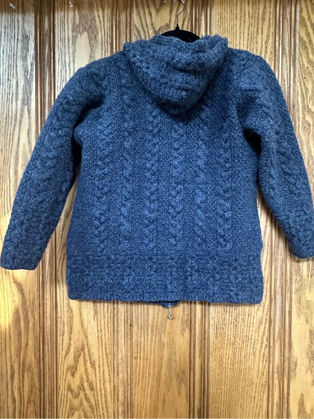 Aran Sweater Market Irish 100% Merino wool hooded sweater Kids Medium